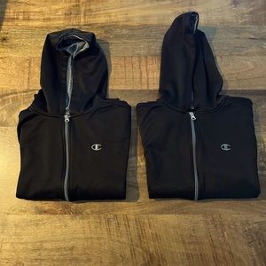 Bundle-2 Champion Dri Fit material black Youth size large sweatshirts.